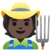 farmer, dark skin tone